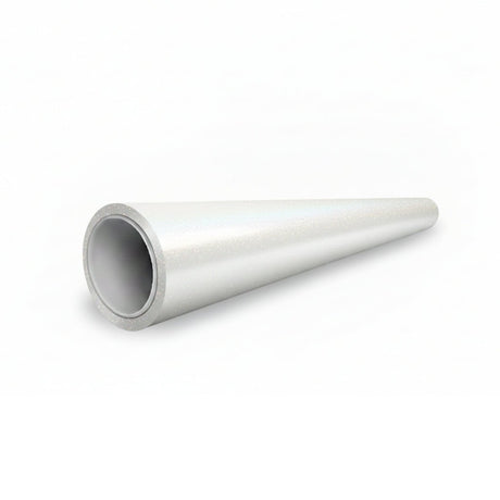 An Arctic White Sparkle Glossy SelfRepair Nano-Coated PPF metallic hollow cone sits on a white background, its wide end facing the viewer and the narrow end tapering away.
