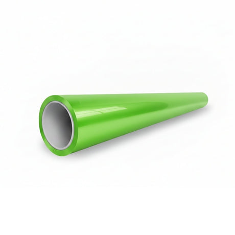 The Gold Green Charm SelfRepair Nano-Coated PPF is a shiny, green, hollow cylindrical tube with a smooth surface and luxusná farba, displayed diagonally on a white background.