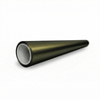 A black, metallic-finished cylindrical tube, wider at one end and narrowing at the other, features a Satin Gold Green SelfRepair Nano-Coated PPF shade and rests elegantly on a white surface.