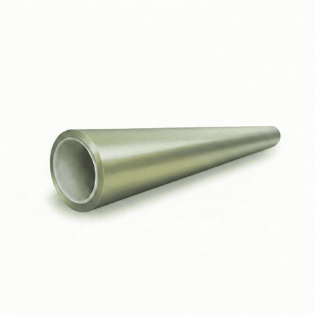 A Satin Khaki Green SelfRepair Nano-Coated PPF cone-shaped pipe with a wide opening tapers to a narrow end, featuring a matte finish and displayed on a plain white background.