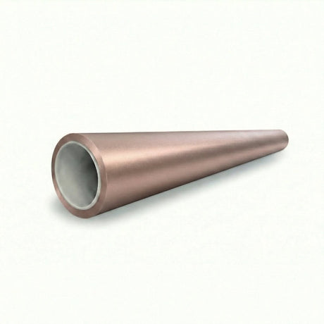 A hollow cylindrical tube of Satin Rose Gold SelfRepair Nano-Coated PPF with a metallic matte finish, tapered to a point at one end, displayed against a plain white background.