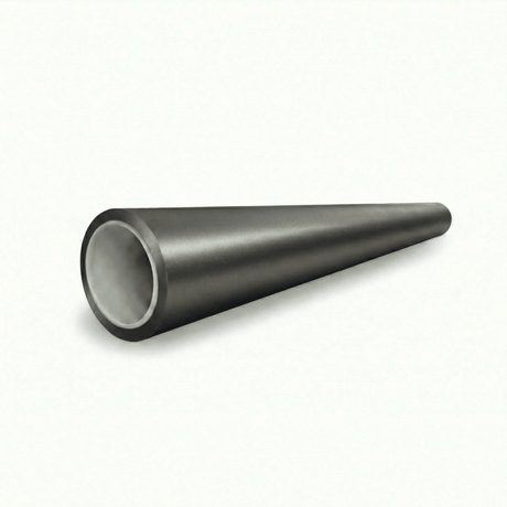 A black, hollow, tapered cylindrical tube with a wide opening on one end and a narrow, closed tip on the other, placed on a light background—ideal for storing premium PPF film like Satin Titan Olive SelfRepair Nano-Coated PPF.