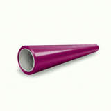 A long, tapered, hollow cylinder featuring a Gem Red Glossy SelfRepair Nano-Coated PPF exterior and light gray interior, ideal for automotive paint protection, displayed on a plain white background.