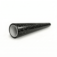 A Forged Carbon Graphite Self-Healing Nano-Coated PPF tube with a glossy, carbon-patterned black finish. The hollow cylindrical tube tapers slightly on a white surface, its open end facing the viewer.