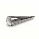 A Transparent Carbon Fiber Self-Healing Nano-Coated PPF, featuring a metallic rim and glossy cylindrical design, lies horizontally on a white background with its wide opening facing the viewer.