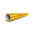 A shiny yellow plastic megaphone, echoing the look of Amber Yellow Glossy SelfRepair Nano-Coated PPF, rests on its side against a plain white background.