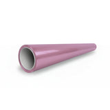 A shiny, pink Blush Mauve Glossy SelfRepair Nano-Coated PPF hollow cylindrical tube with a tapered end is lying on a white background.