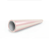 A shiny, pale pink, cone-shaped object with a hollow center, wrapped in White Diamond Pink Glossy SelfRepair Nano-Coated PPF, rests on its side against a white background.