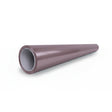 A shiny, brown, hollow cylindrical pipe with a white inner lining—possibly protected by Ice Berry Pink Liquid Metallic Glossy SelfRepair Nano-Coated PPF—rests on a white surface, viewed from an angled perspective.
