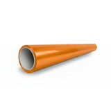A single, smooth McLaren Orange Glossy SelfRepair Nano-Coated PPF pipe with a hollow center lies diagonally on a white background, showcasing its polished, protective finish.