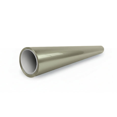 A metallic, cone-shaped hollow tube with a wide opening tapering to a narrow end, showcased on a white background, features Batumi Gold Liquid Metallic Glossy SelfRepair Nano-Coated PPF for superior protection and style.