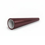A long, tapered cylindrical pipe with a glossy dark red exterior and white interior, featuring the Diamond Black Rose Glossy SelfRepair Nano-Coated PPF, lies on a white background.