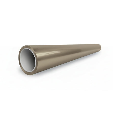A cone-shaped tube in Champagne Gold Liquid Matte Metallic SelfRepair Nano-Coated PPF rests on a white surface, its wide metallic opening narrowing to a closed tip.