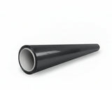 A glossy black cylindrical pipe, its surface protected by Diamond Coal Gray Glossy SelfRepair Nano-Coated PPF, rests on a white background with the open end facing the viewer.