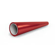 A shiny red cylindrical tube with a white interior is shown horizontally on a white background, featuring Fire Red Laser SelfRepair Nano-Coated PPF for advanced protection.