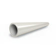 A metallic cylindrical pipe with a wide open end and narrow closed end is covered in White Galaxy Glossy SelfRepair Nano-Coated PPF for superior ochrana karosérie, displayed against a white background.