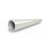 A metallic cylindrical pipe with a wide open end and narrow closed end is covered in White Galaxy Glossy SelfRepair Nano-Coated PPF for superior ochrana karosérie, displayed against a white background.