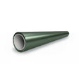 A long, green, cone-shaped tube with a smooth surface lies on a white background. The Dark Green Matte SelfRepair Nano-Coated PPF provides a sleek finish as the tube widens at the front and narrows toward the back.