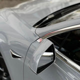 Close-up of a sleek, silver car featuring Nardo Gray Matte SelfRepair Nano-Coated PPF on the side mirror, window, and door. The matte finish enhances its modern design while offering stylish, durable protection.