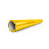 A Sunshine Yellow Glossy SelfRepair Nano-Coated PPF cylindrical roll with a hollow core rests on a white background.